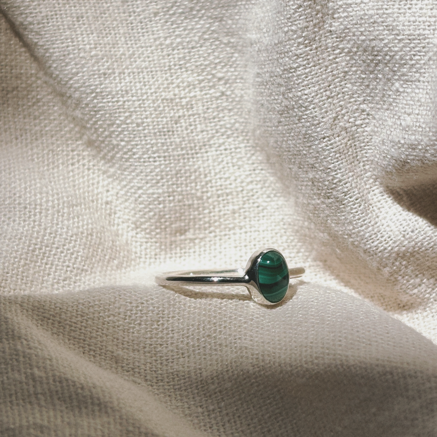 INDAH Malachit Ring Silver