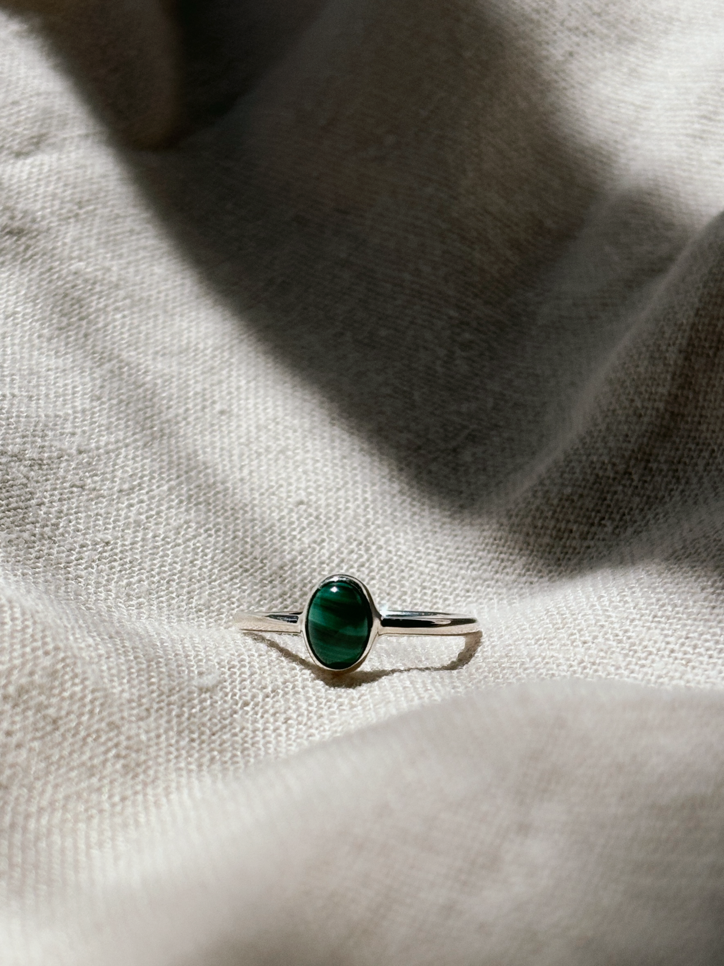 INDAH Malachit Ring Silver