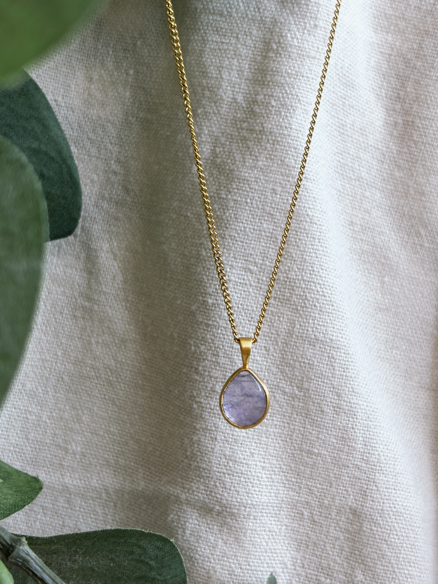 YUNA AMETHYST Drop 10mm Halskette | Necklace Gold