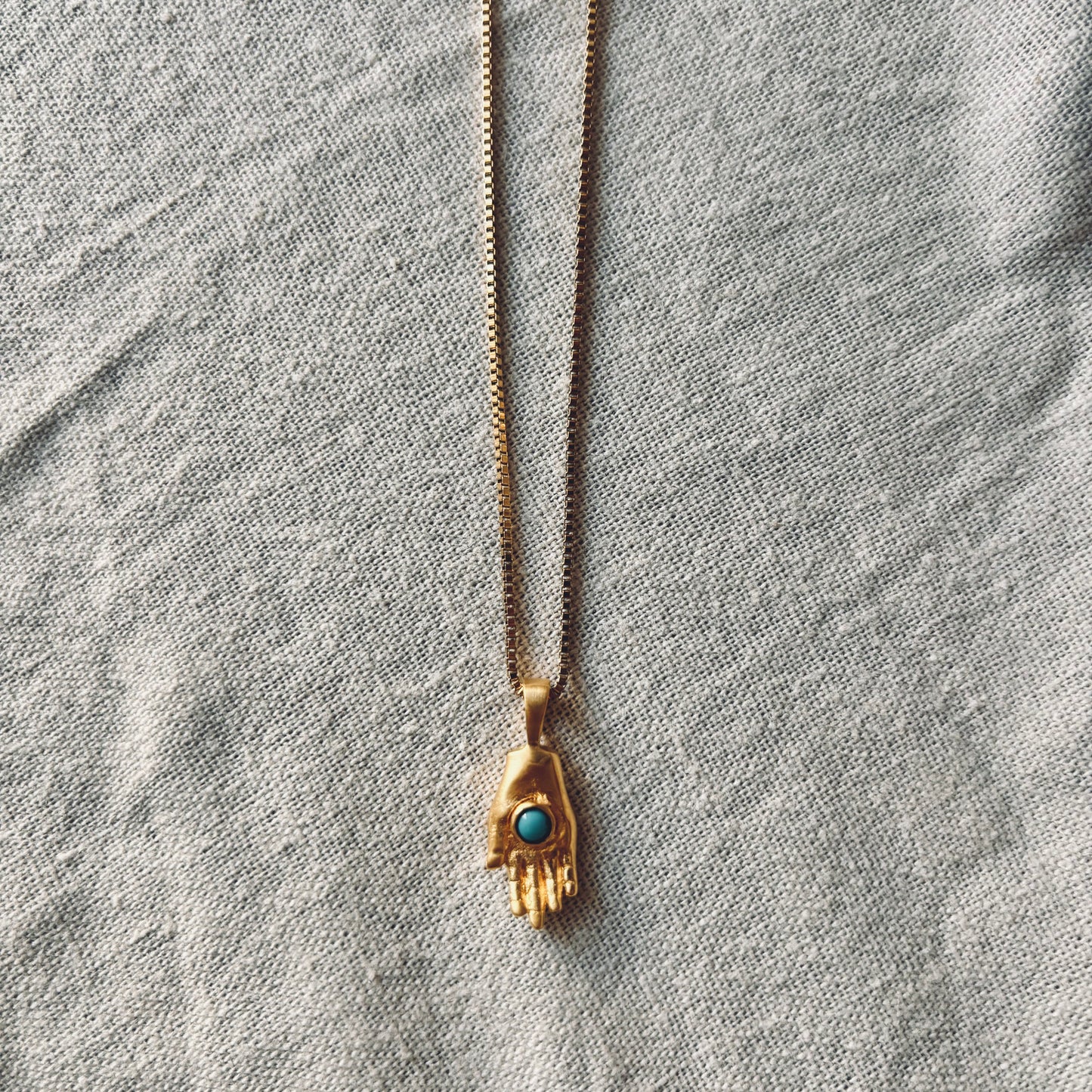 HAMSA Turquoise Halskette | Necklace Gold