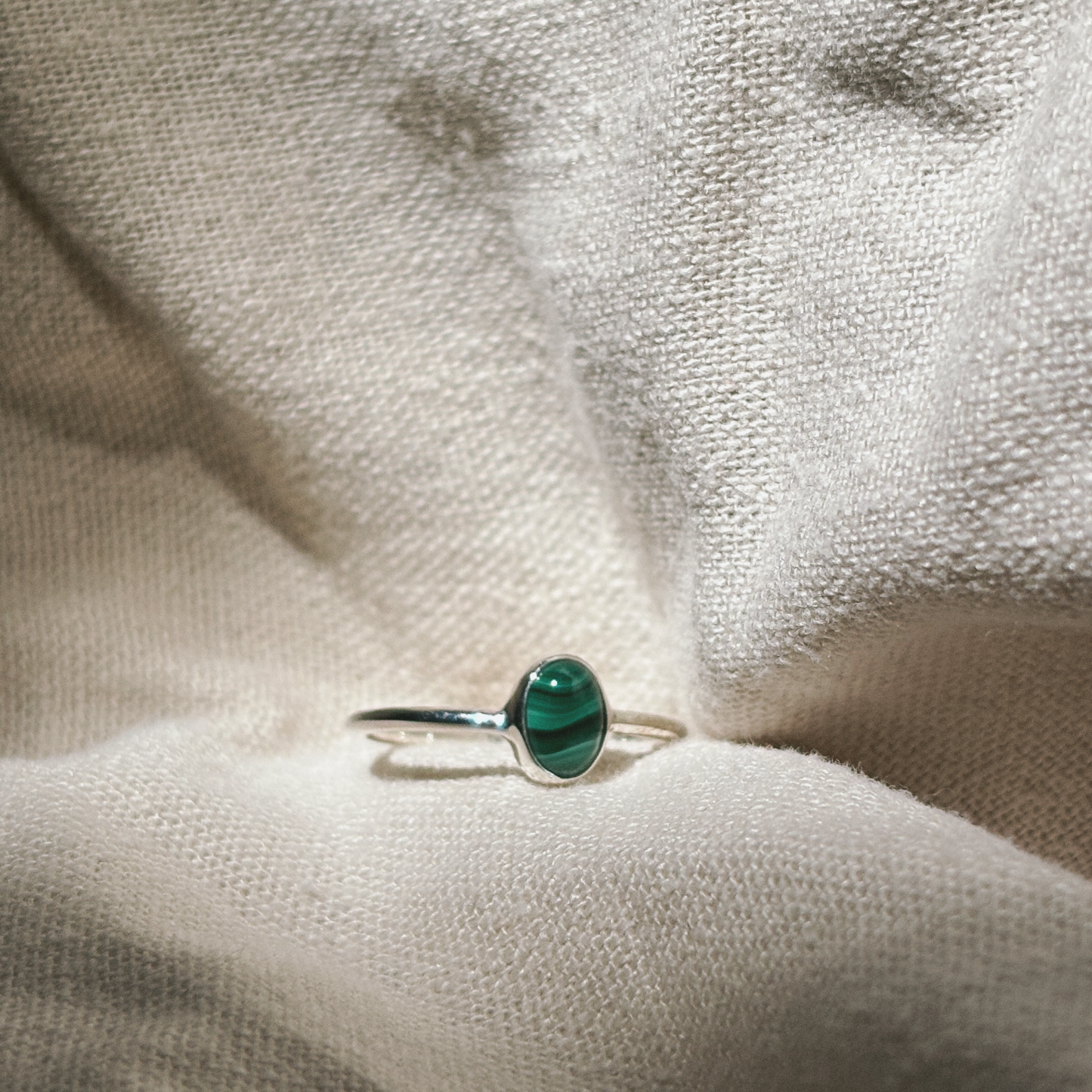 INDAH Malachit Ring Silver