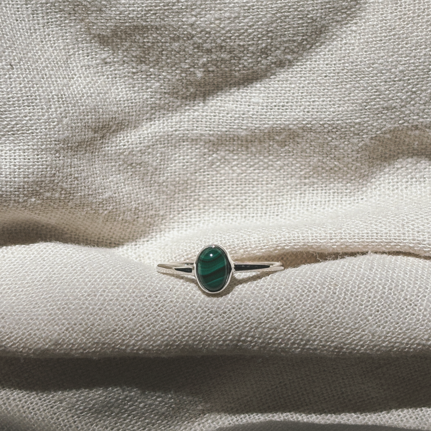 INDAH Malachit Ring Silver