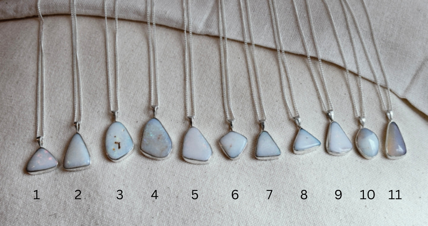 WINA weisser SOLID australischer Opal Halskette | Necklace Silver