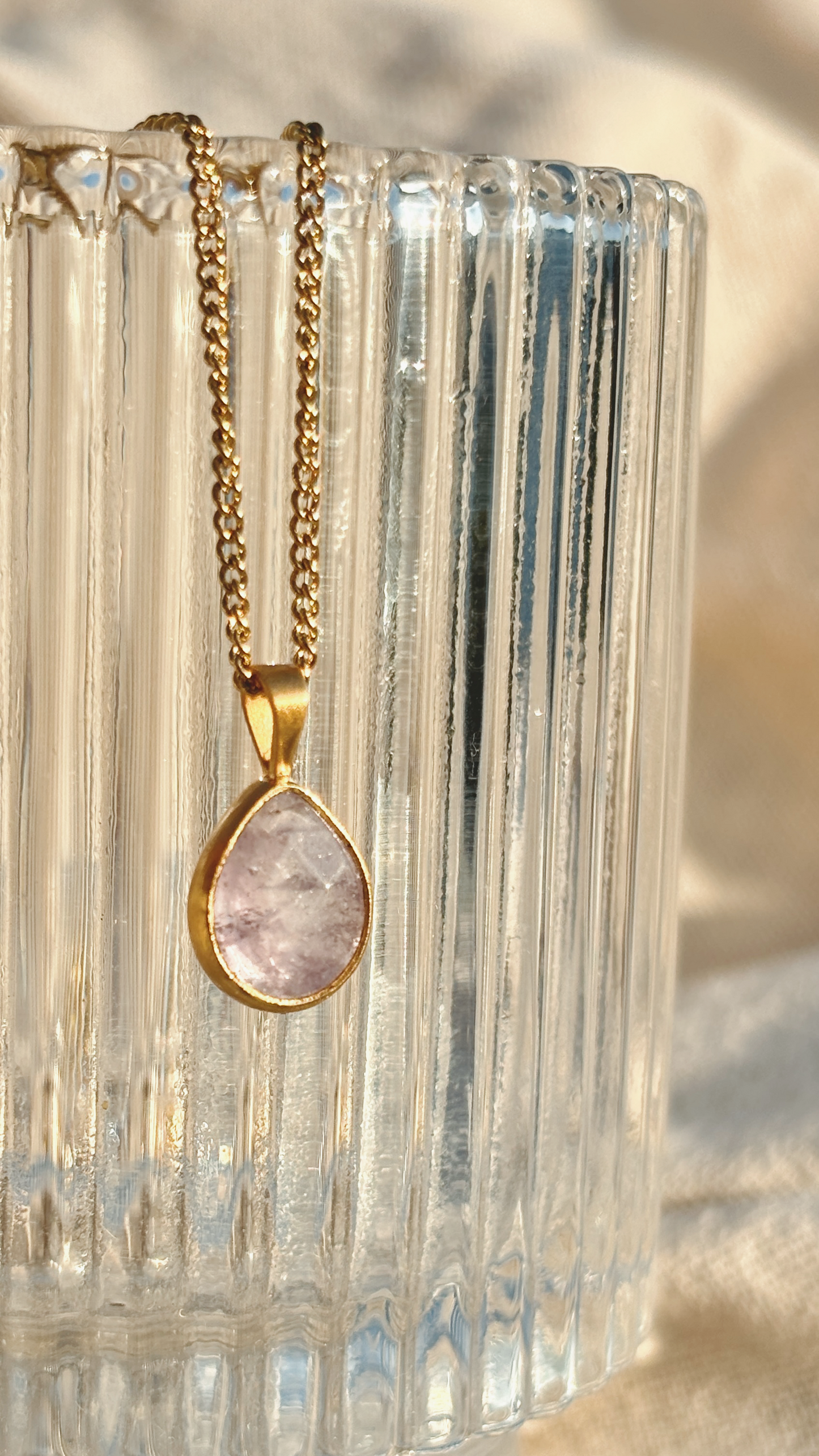YUNA AMETHYST Drop 10mm Halskette | Necklace Gold