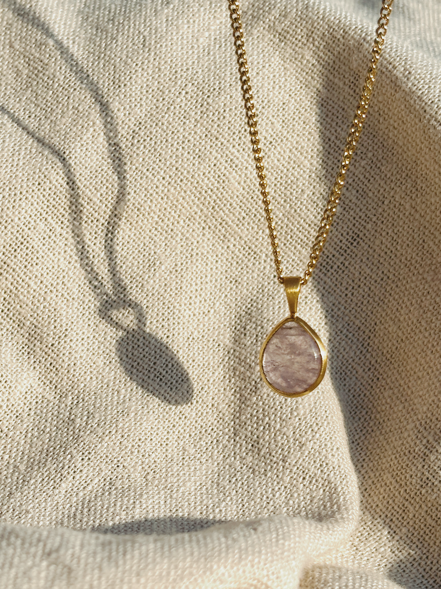YUNA AMETHYST Drop 10mm Halskette | Necklace Gold