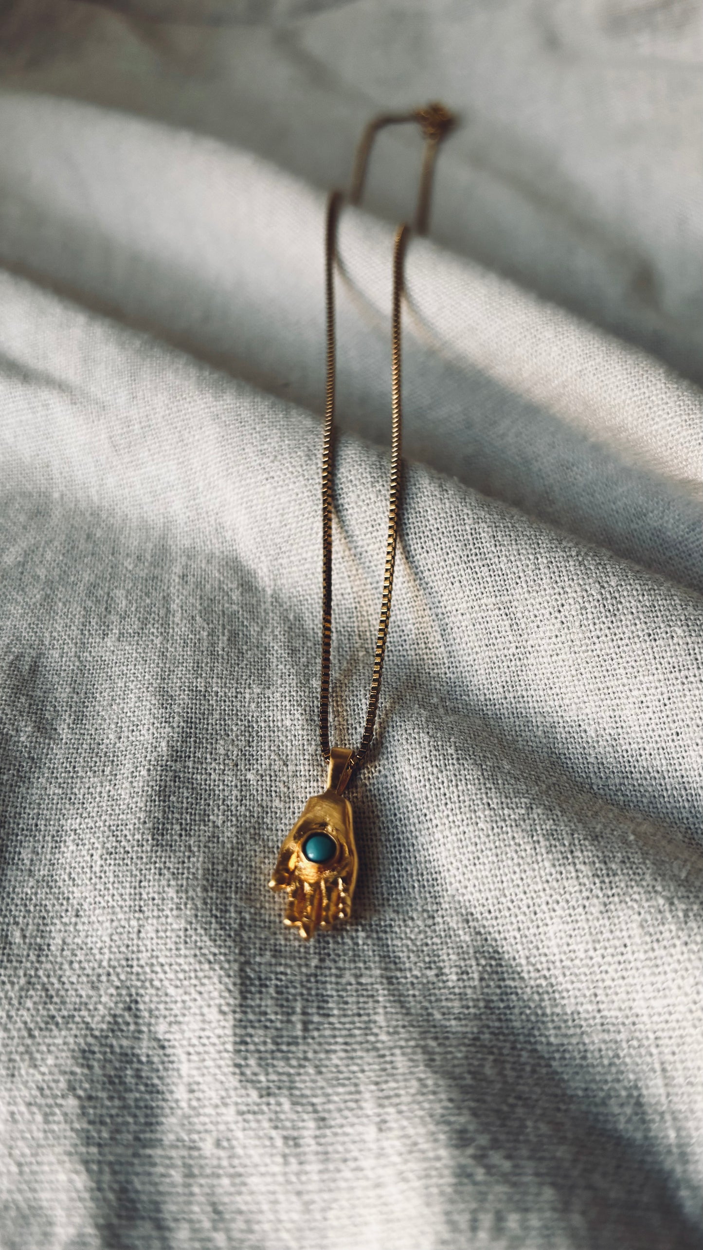 HAMSA Turquoise Halskette | Necklace Gold