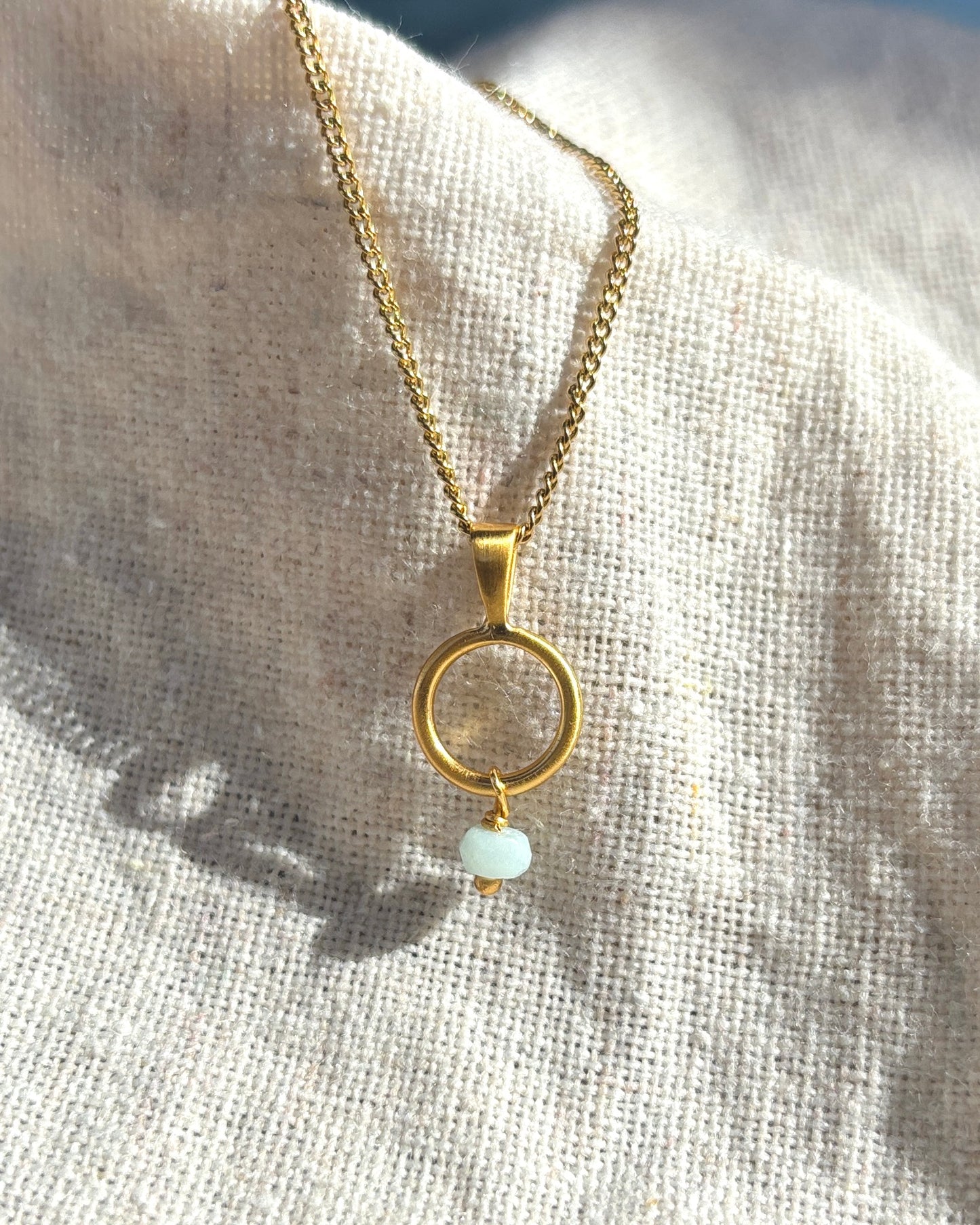LESTARI Amazonit Halskette | Necklace Gold