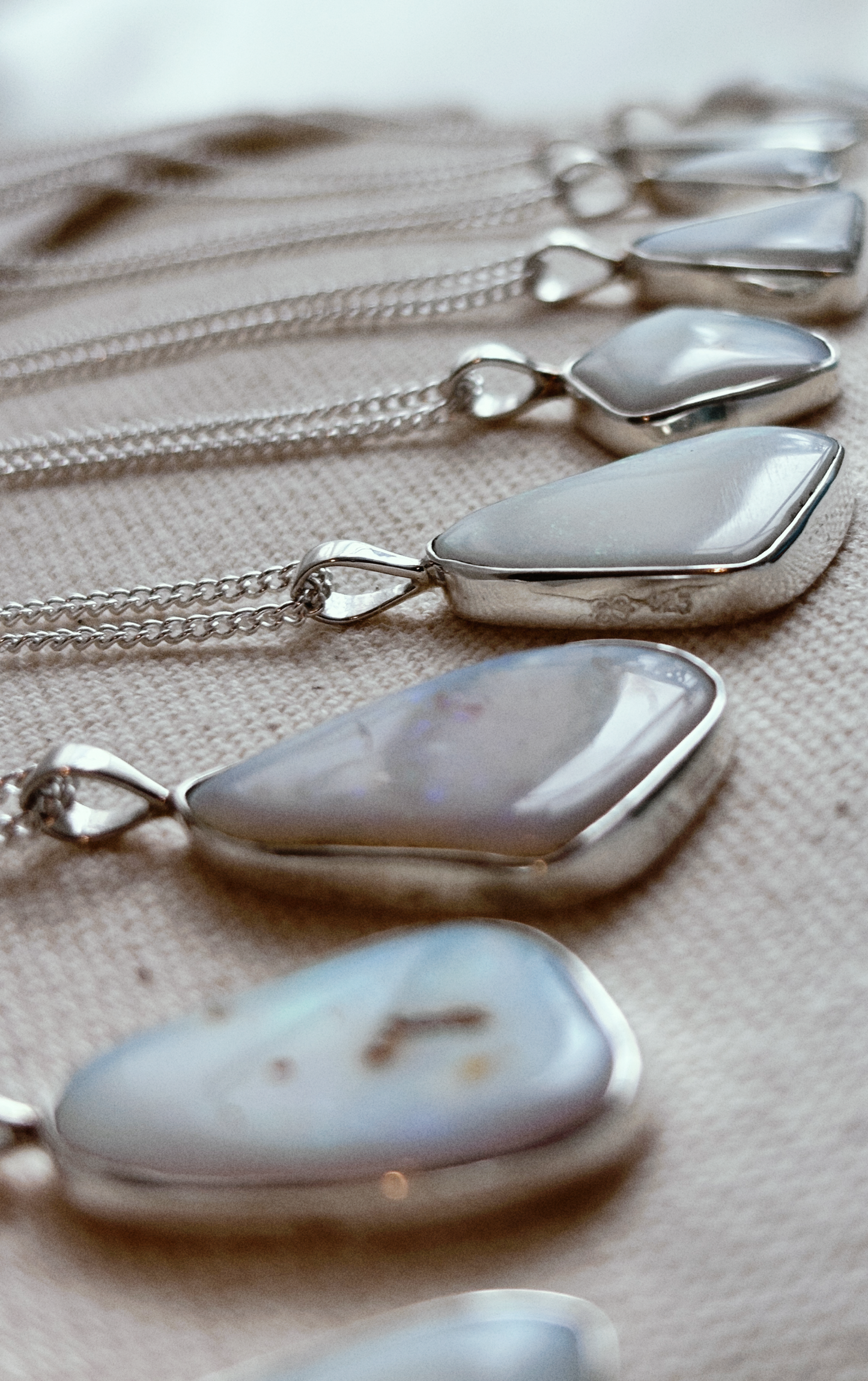 WINA weisser SOLID australischer Opal Halskette | Necklace Silver