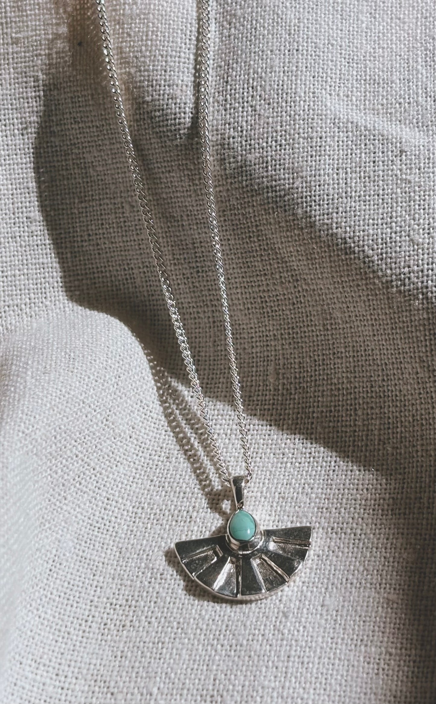 AURA small Turquoise Halskette | Necklace Silver