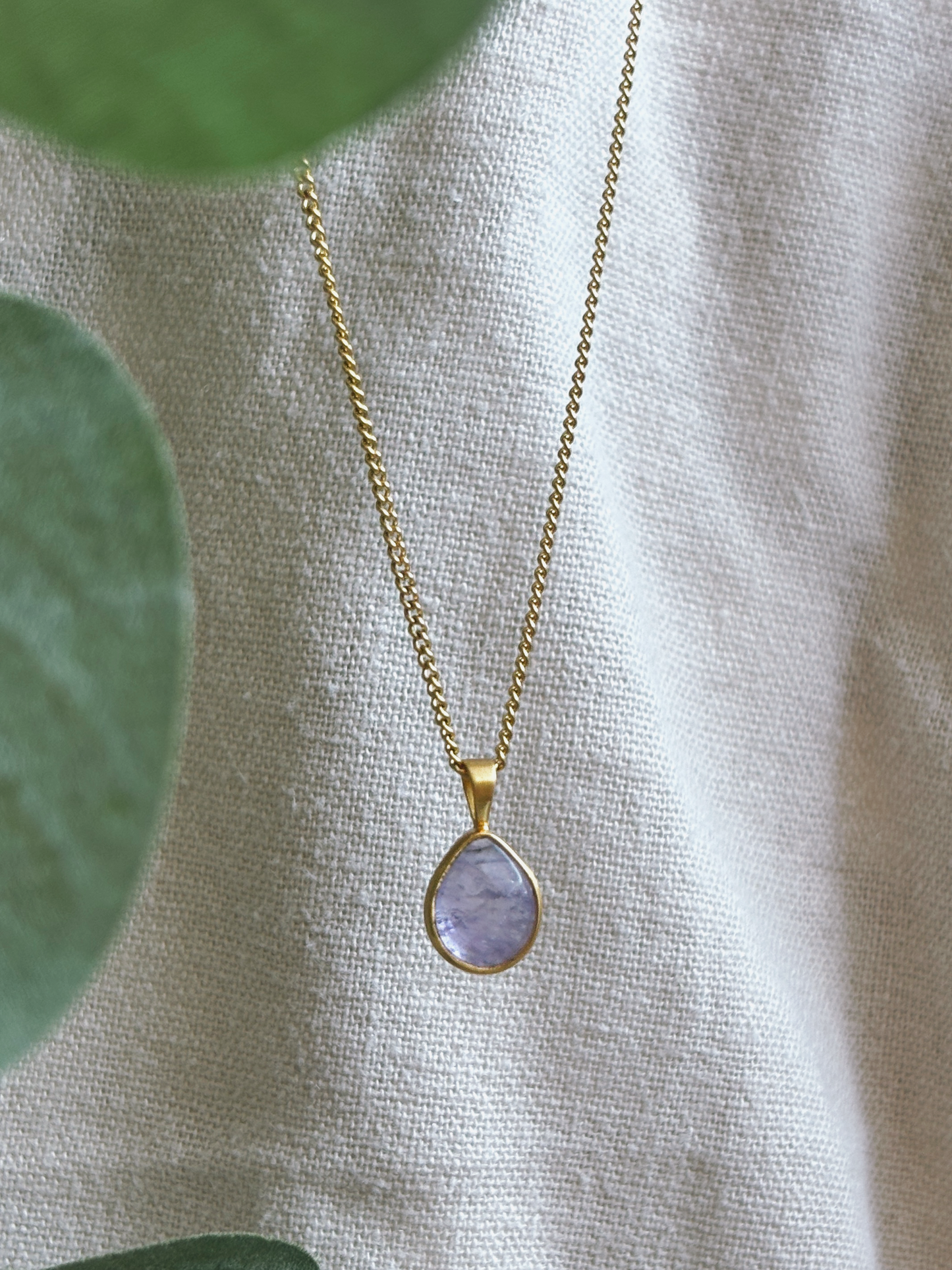 YUNA AMETHYST Drop 10mm Halskette | Necklace Gold
