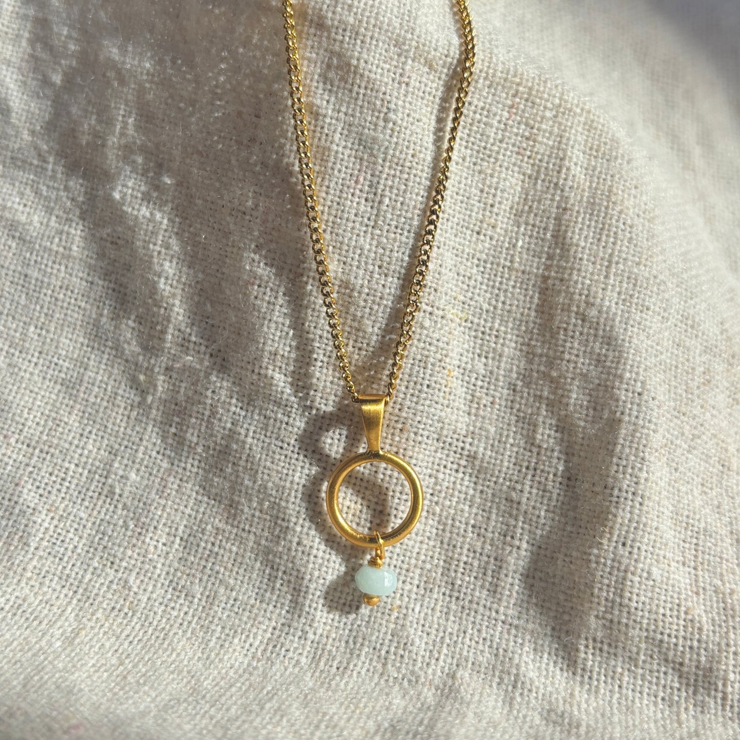 LESTARI Amazonit Halskette | Necklace Gold
