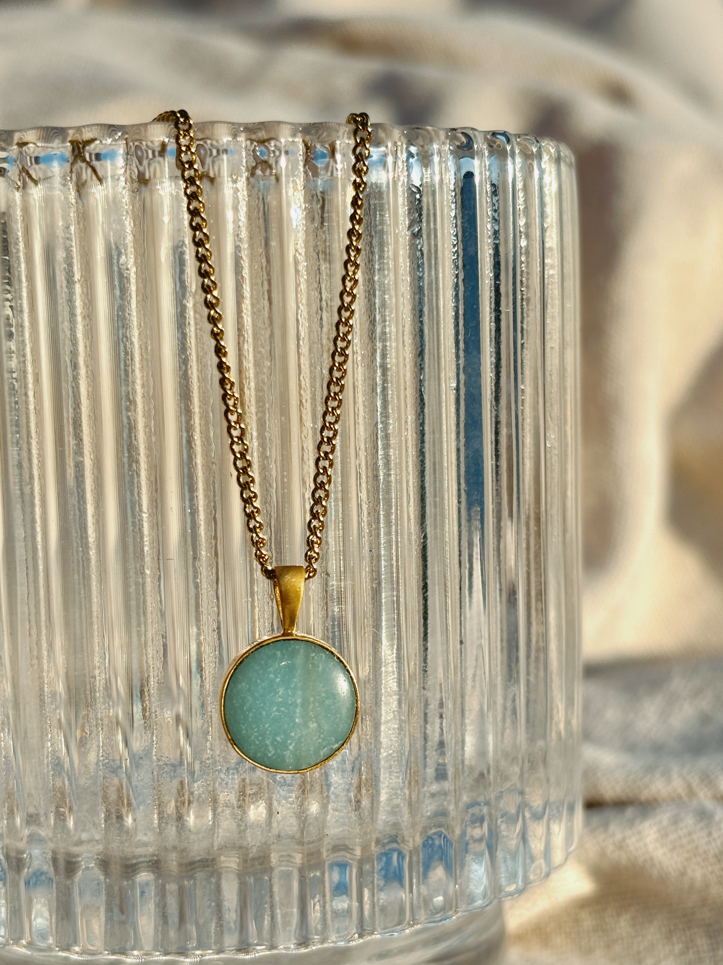 HANA AMAZONIT SMALL Halskette | Necklace Gold my