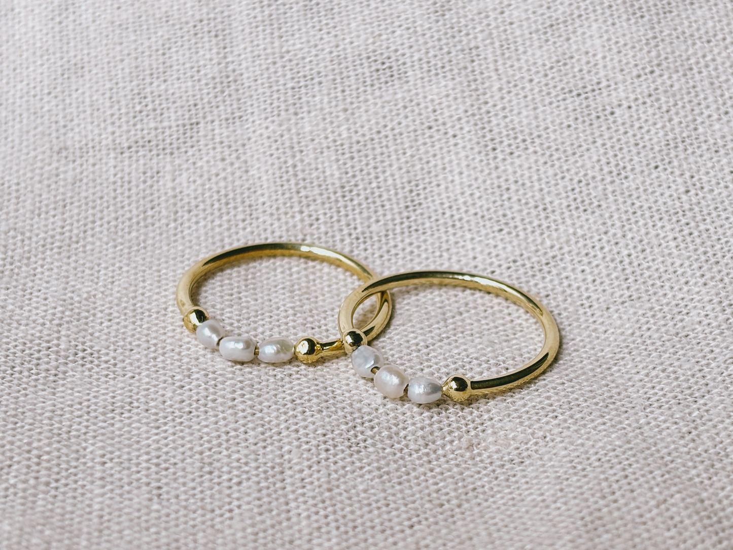 ALINA shiny Perlmutt Ring Gold