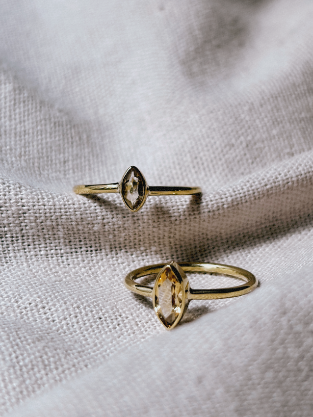 EMIA SMALL Citrin Ring Gold