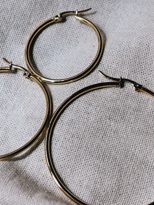 LUMA HOOP 35mm Ohrring | Earring Gold