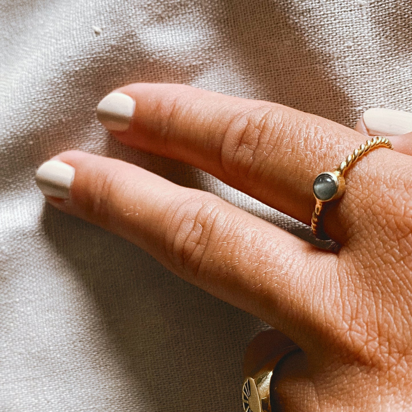 SENANG Aventurin Ring Gold