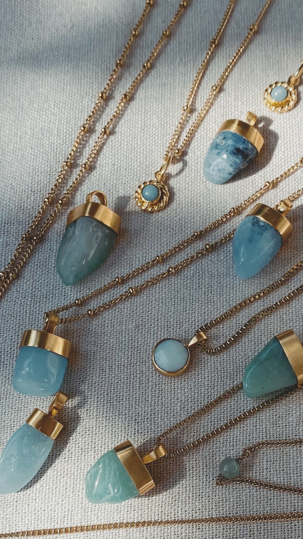 MENTARI AMAZONIT Halskette | Necklace Gold