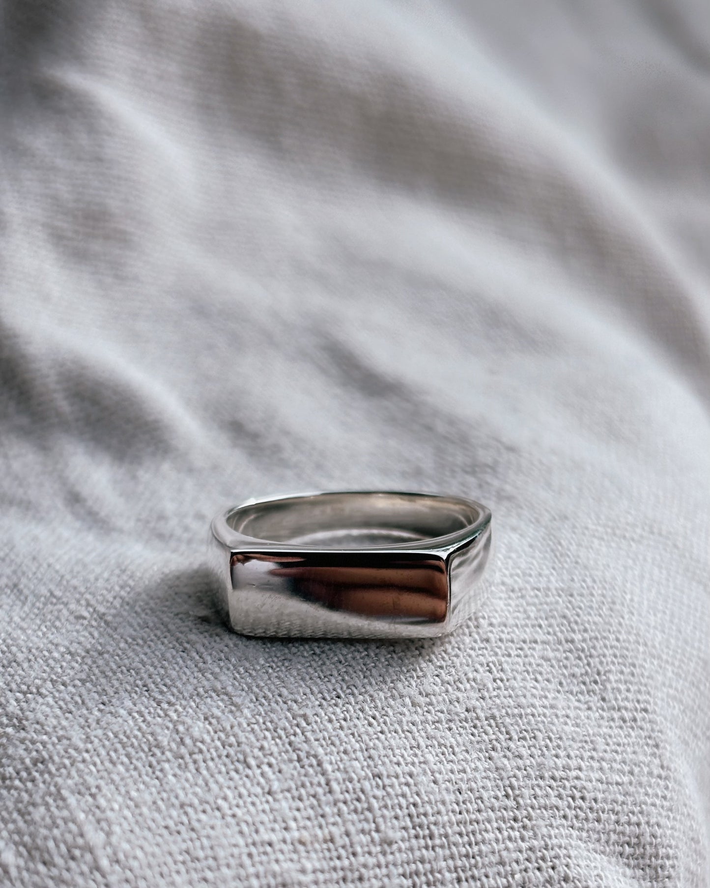 Persönliche Gravur | Engraving Ring Silber Rechteck