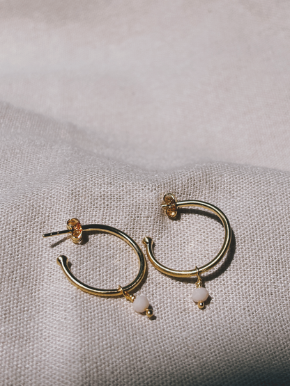 LIV Ohrring Rosenquarz | Earring Gold