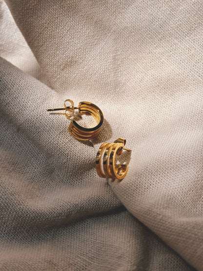 ERLINA Oval Triple Hoops Ohrring |Earring Gold