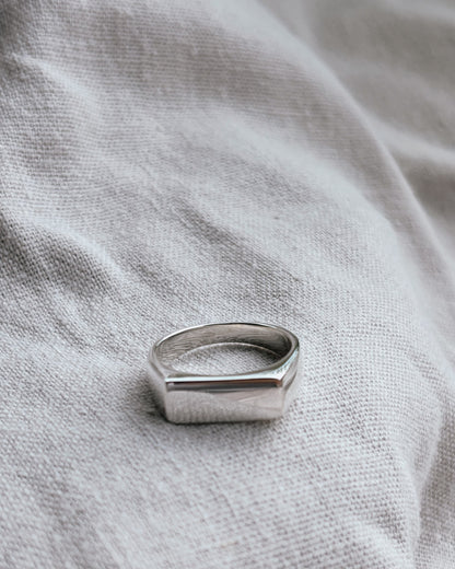 Persönliche Gravur | Engraving Ring Silber Rechteck