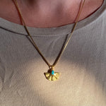 AURA small Turquoise Halskette  | Necklace Gold