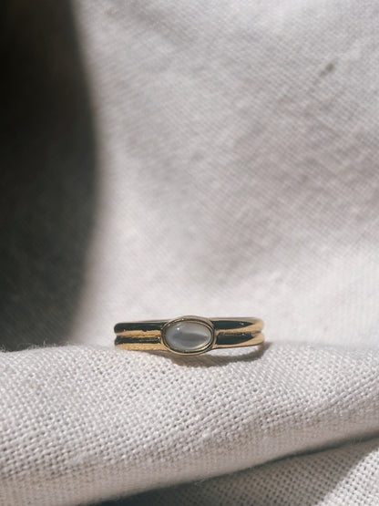 SUMI Perlmutt Ring Gold