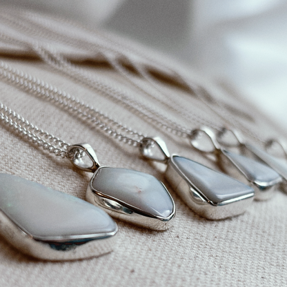 WINA weisser SOLID australischer Opal Halskette | Necklace Silver