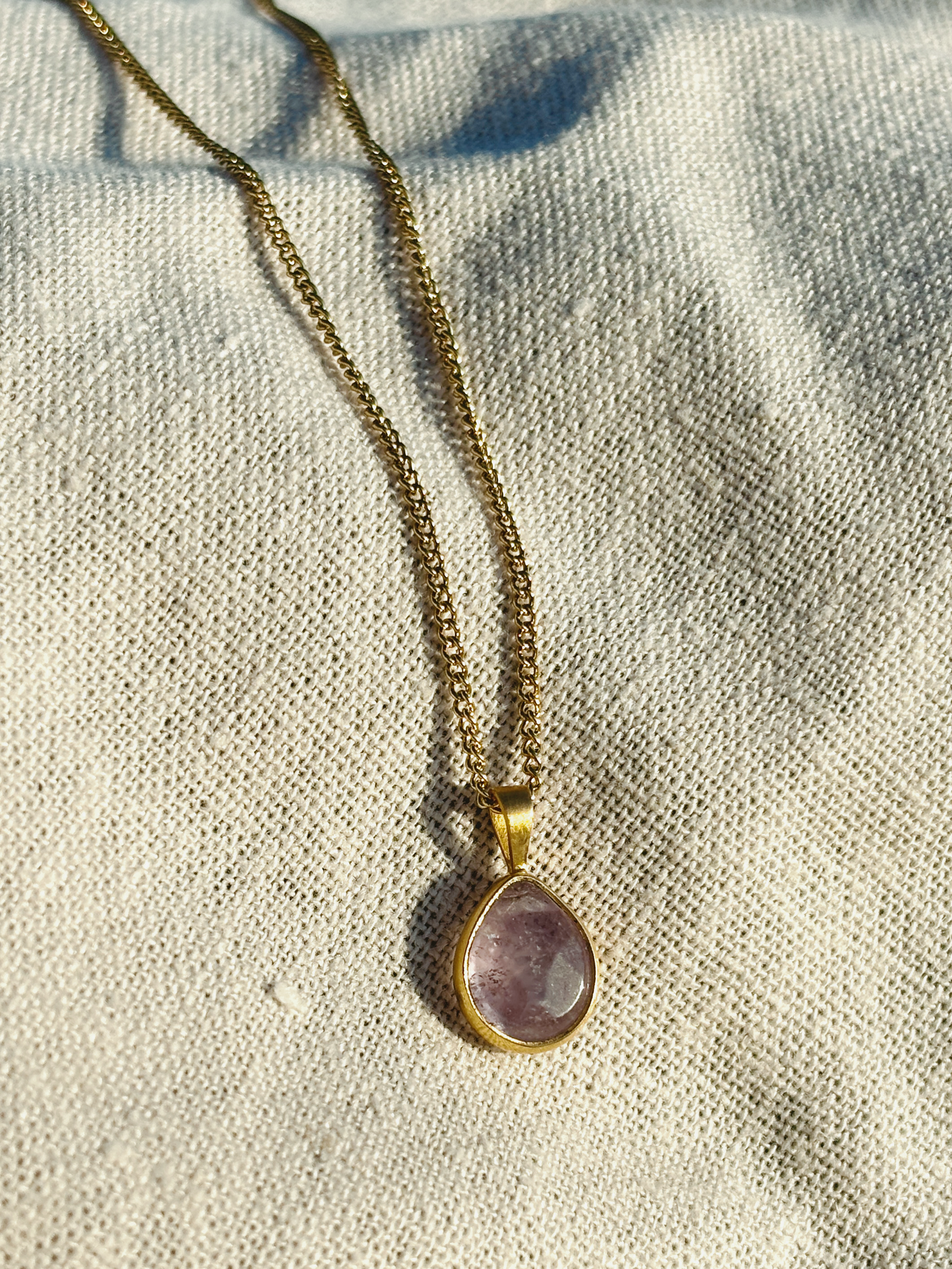 YUNA AMETHYST Drop 10mm Halskette | Necklace Gold