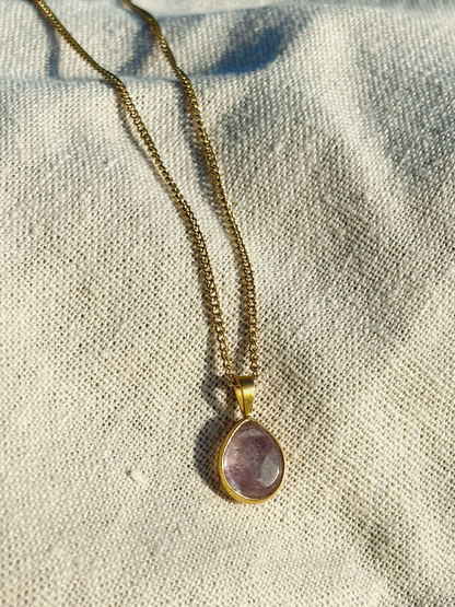YUNA AMETHYST Drop 10mm Halskette | Necklace Gold