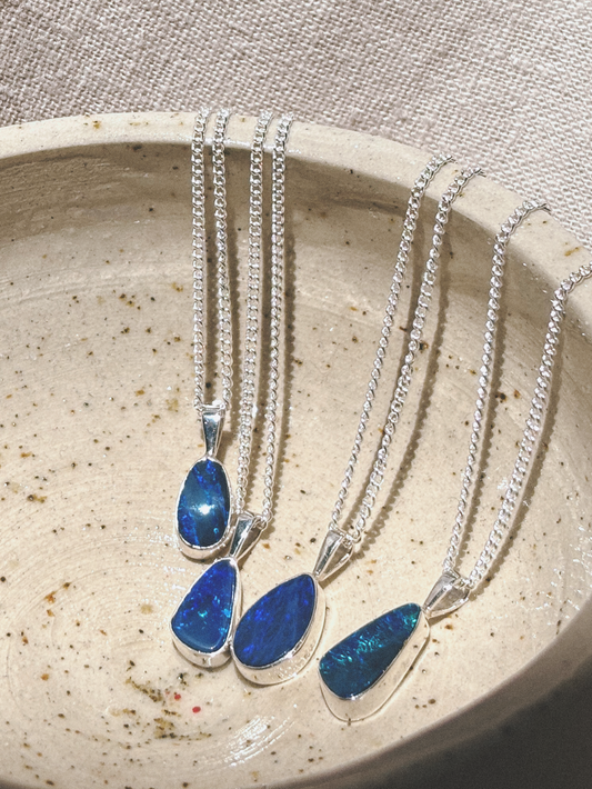 WINA blauer australischer Opal Halskette | Necklace Silver