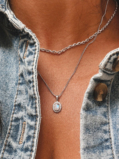 MILYA Mondstein Halskette | Necklace Silver
