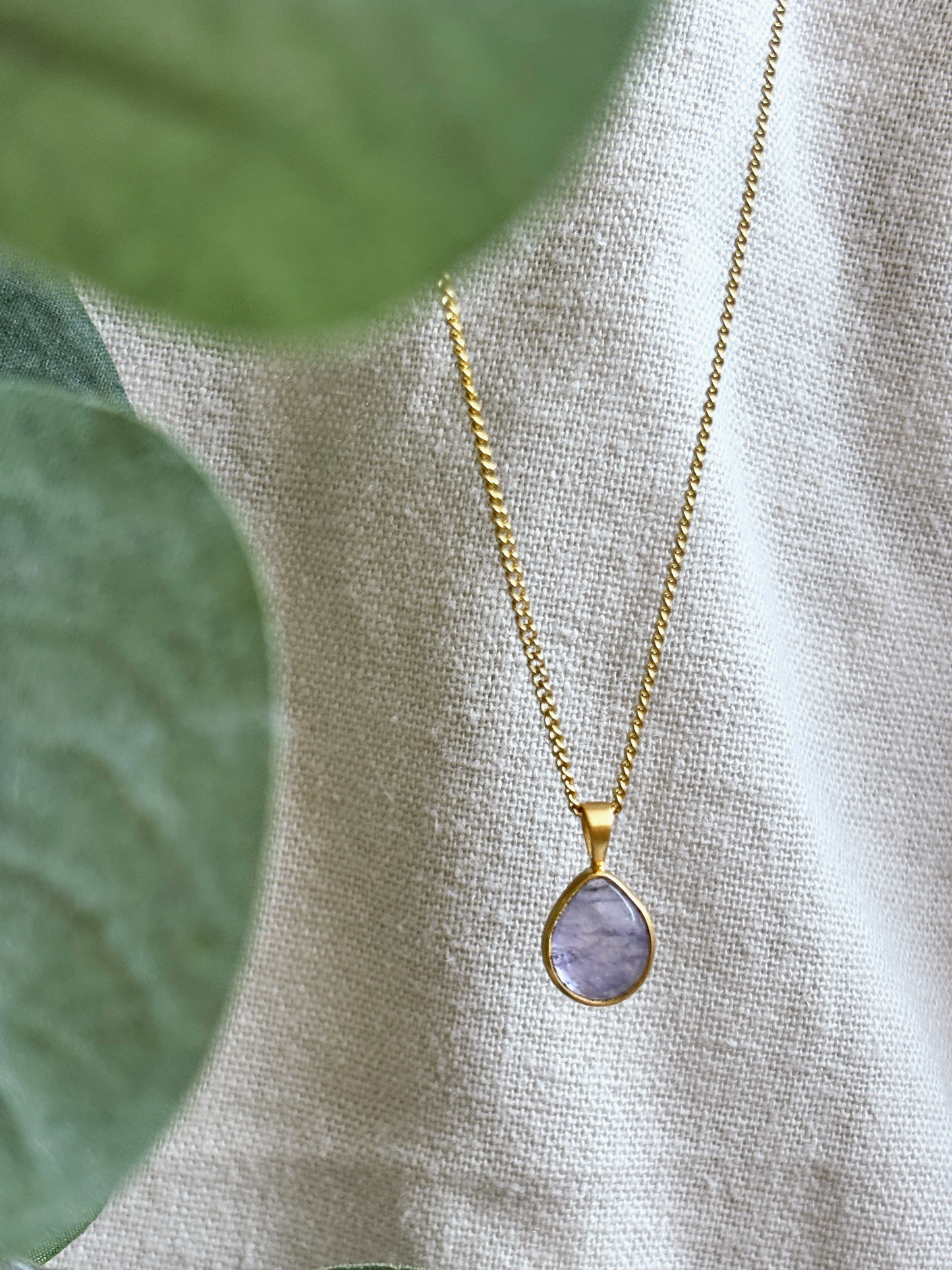 YUNA AMETHYST Drop 10mm Halskette | Necklace Gold