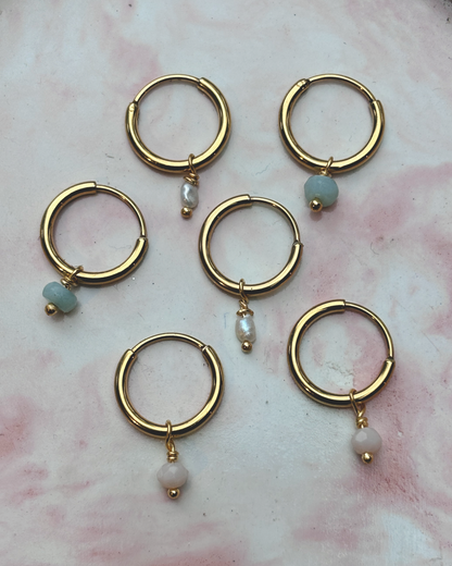 RINA Rosenquarz Ohrring 13mm | Earring Gold