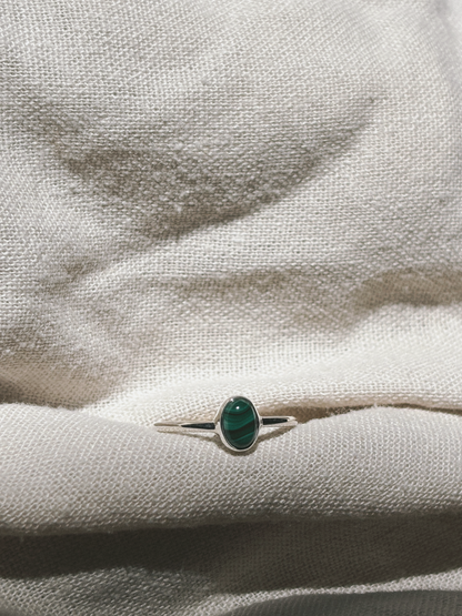 INDAH Malachit Ring Silver