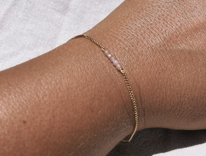 NALILET Gold Pfirsich Mondstein Armschmuck | Bracelet Gold