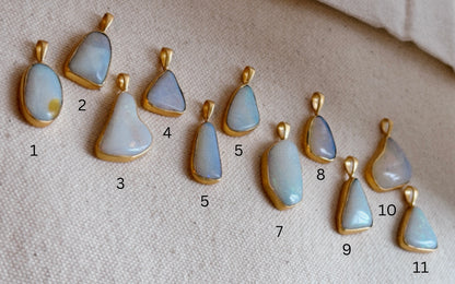 WINA weisser SOLID australischer Opal Halskette | Necklace Gold
