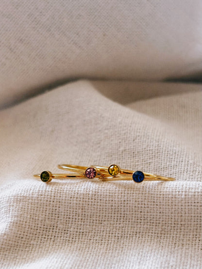 RENA Blaue Glassperle Ring Gold