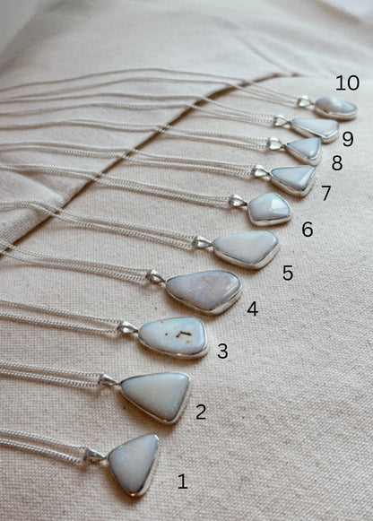 WINA weisser SOLID australischer Opal Halskette | Necklace Silver