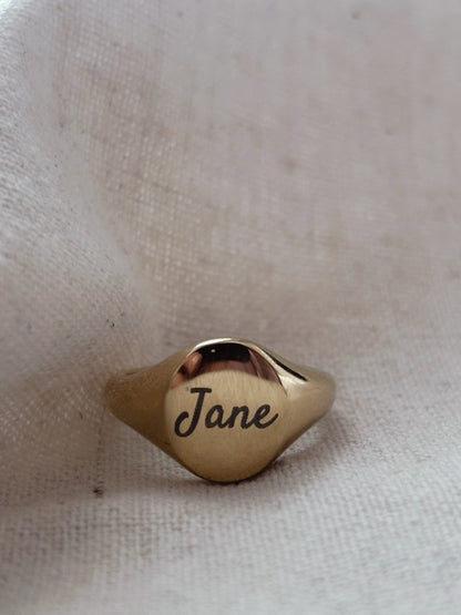 Persönliche Gravur | Engraving Ring Gold Oval