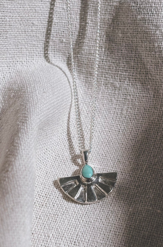 AURA small Turquoise Halskette  | Necklace Silver