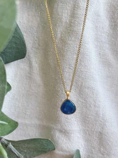 YUNA KYANIT Drop 10mm Halskette | Necklace Gold