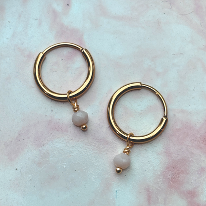 RINA Rosenquarz Ohrring 13mm | Earring Gold