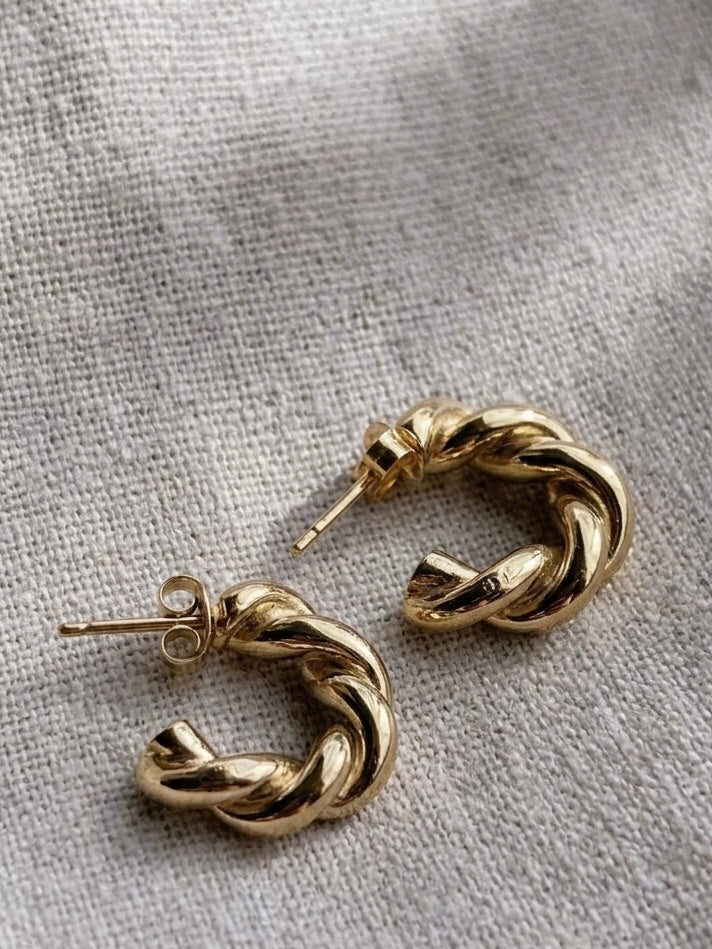 RAYA Hoops twisted 17mm Ohrring | Earring Gold