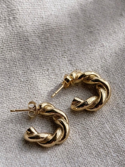 RAYA Hoops twisted 17mm Ohrring | Earring Gold