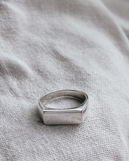 Persönliche Gravur | Engraving Ring Silber Rechteck