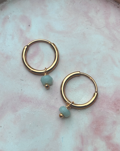 RINA Amazonit Ohrring 13mm | Earring Gold