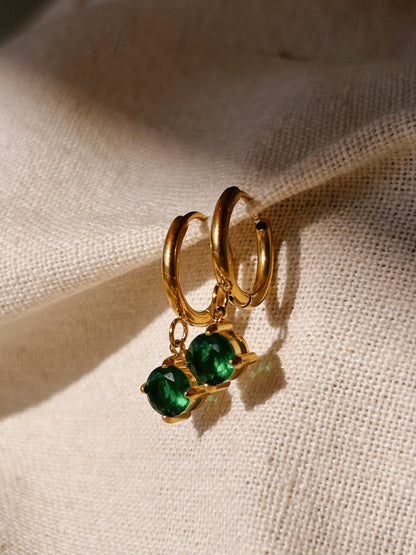NITI Ohrring mit grünem Zircon | Earring Gold