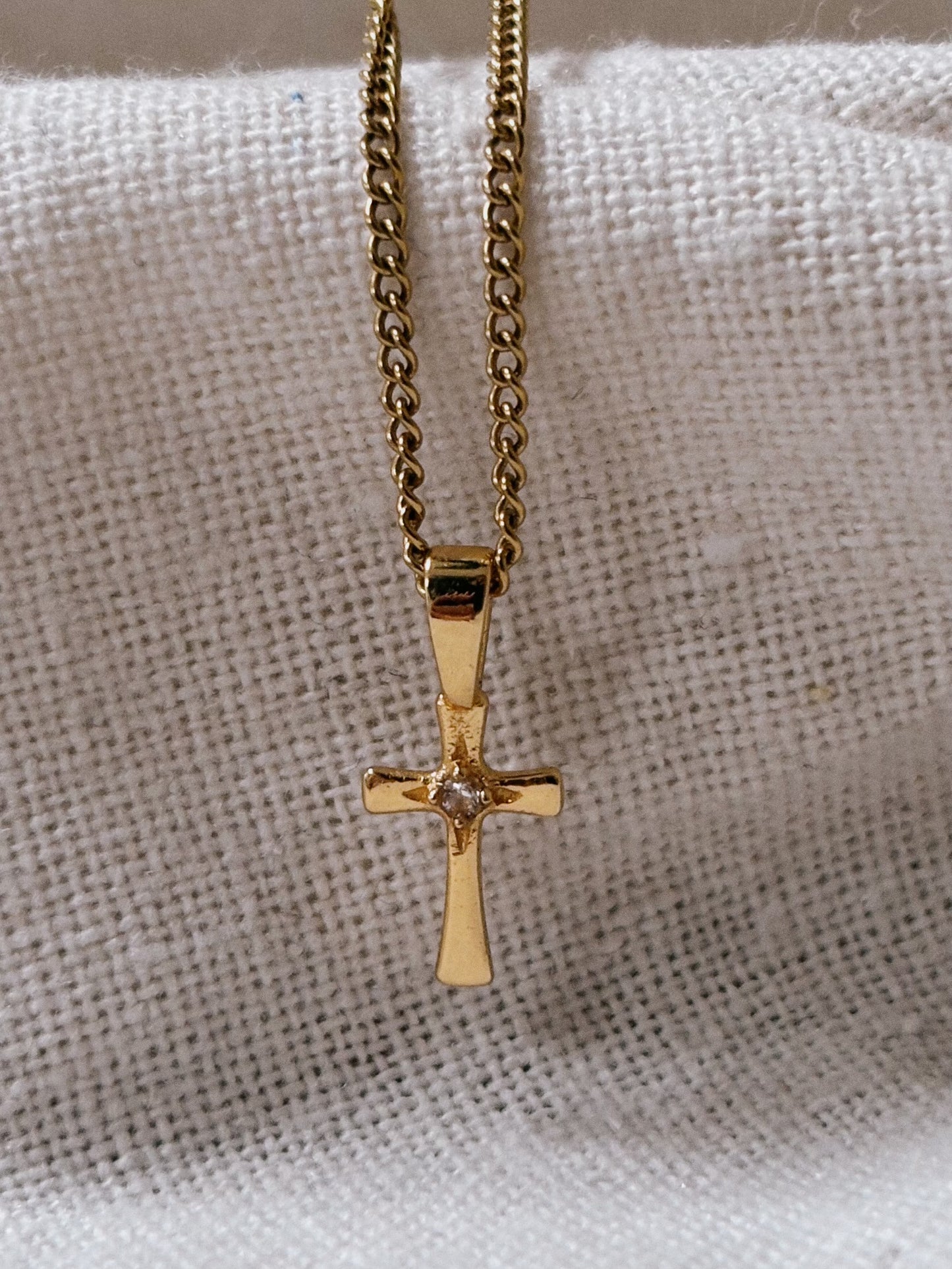 KREUZ Zircon Halskette | Necklace Gold