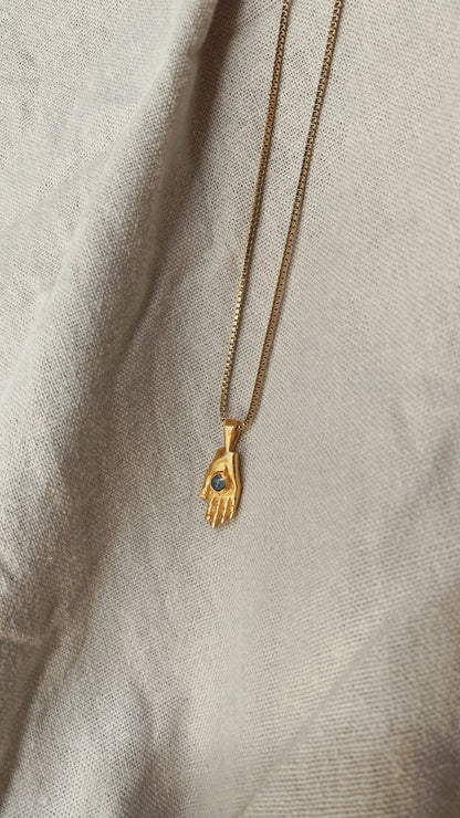 HAMSA Mondstein Halskette | Necklace Gold